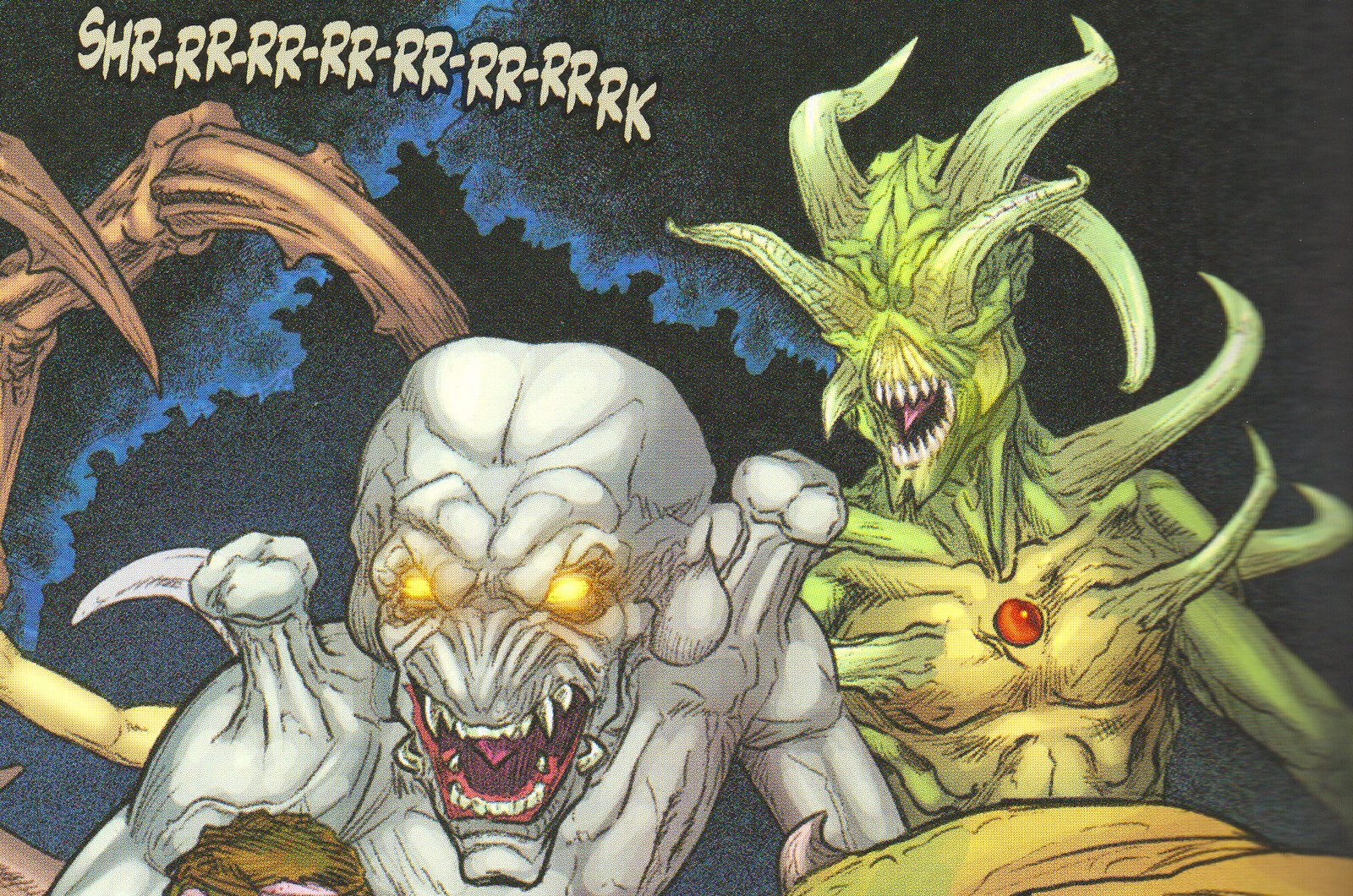 An image of Pumpkinhead surrounded by demons to illustrate every demon in the Pumpkinhead universe.