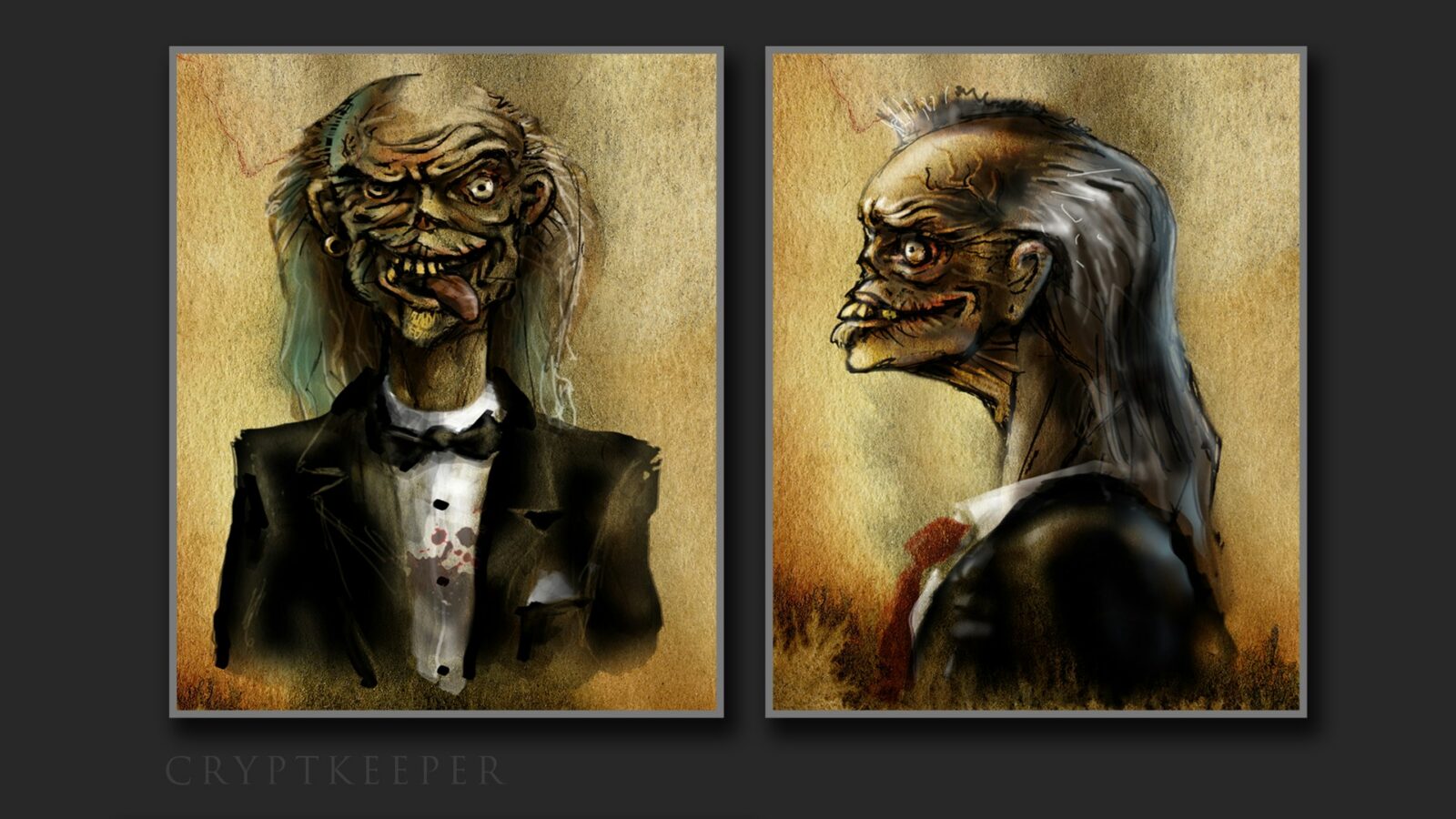 Tales from Cryptville Crypt Keeper Concept Art - Headshot and Side Profile